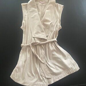 Juicy Couture Women's Soft Faux Suede Drape Collar Belted Vest - M